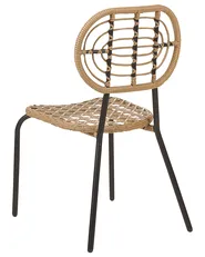 Gartenstuhl 4er Set PRATELLO Polyrattan Naturfarben_868005