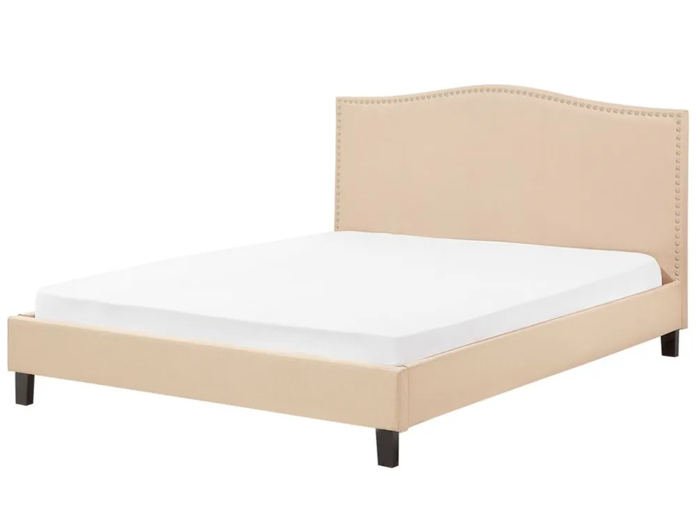 Bett mit Lattenrost Stoff MONTPELLIER 180 x 200 cm Beige