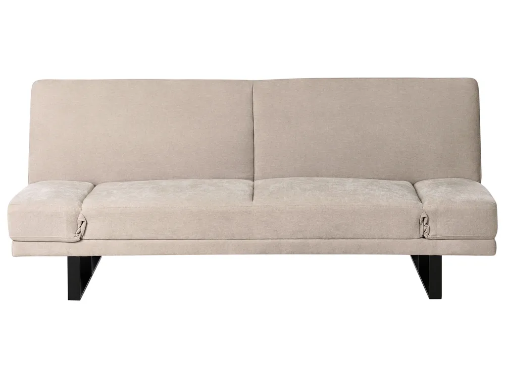 Schlafsofa 2-Sitzer YORK Chenillegewebe Hellbeige