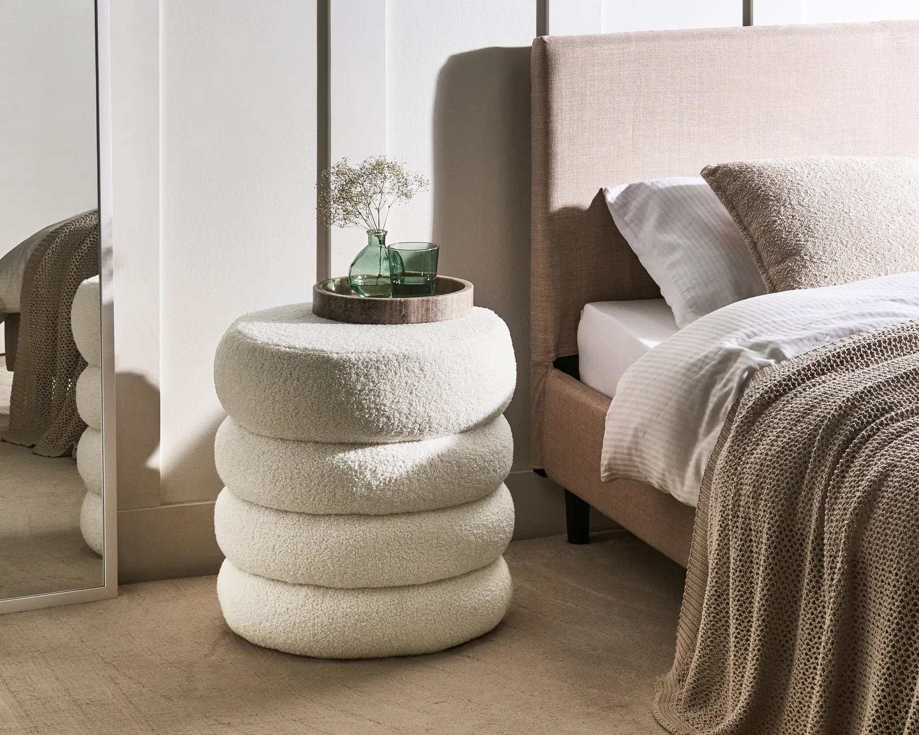 Pouffe SUMPTER Boucle Off-White_1012095