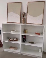 Bücherregal mit 3 Ebenen ZEHNA 117 cm Weiß_1050811