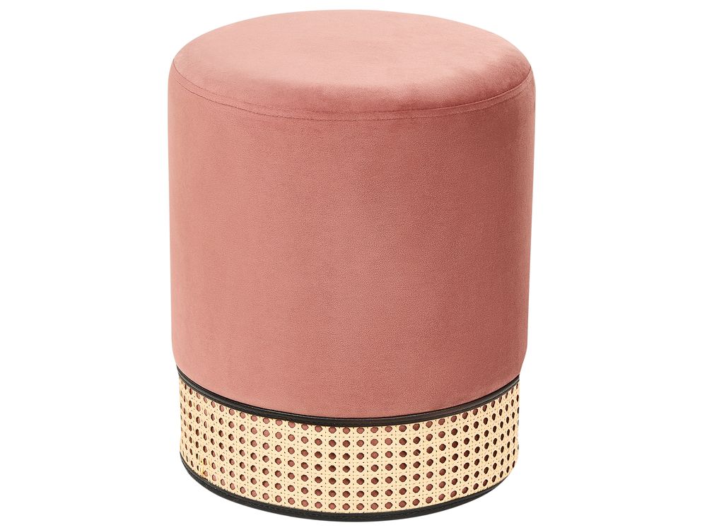 Pouf YANKTON Samtstoff Rosa