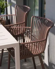 Set of 4 Garden Chairs PESARO Brown_1085663
