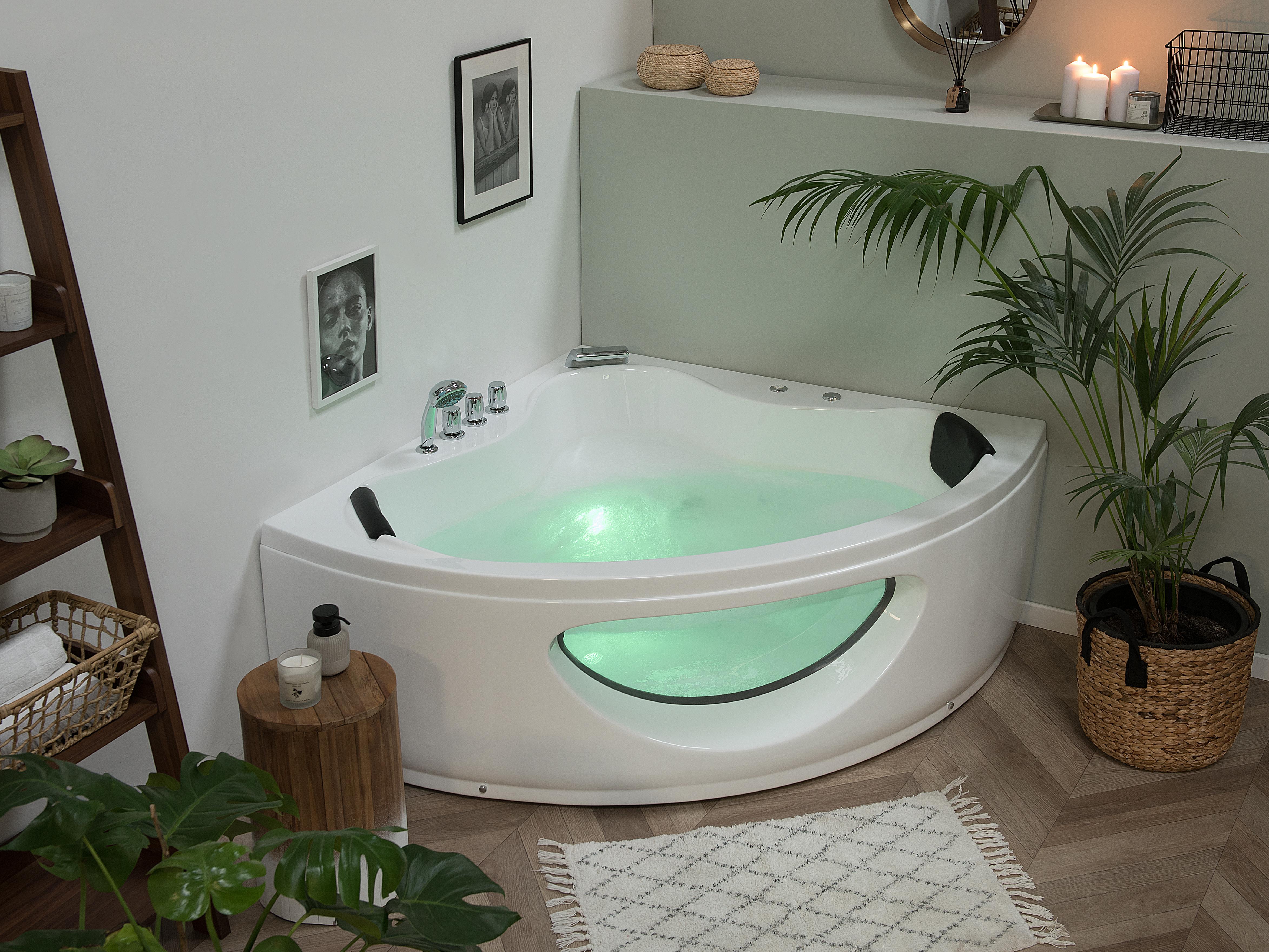Corner Hot Tub with LED TOCOA 1900 x 1380 mm White_759364