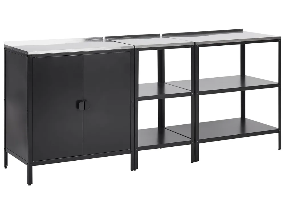 Outdoor-Küche 3er Set VILAMA Schwarz Metall