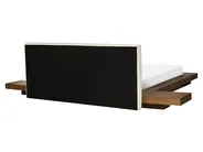 Bett mit LED Bouclé ZEN 160 x 200 cm LED Braune Esche_931297