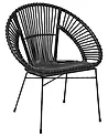 Dining Chair SARITA Rattan Black