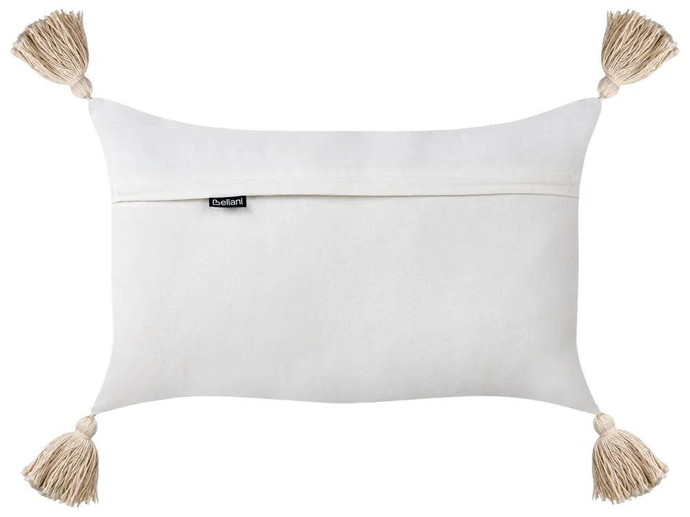 Dekokissen 2er Set VALVARIA 30 x 50 cm Baumwolle Cremeweiß ZickZack-Muster_940166