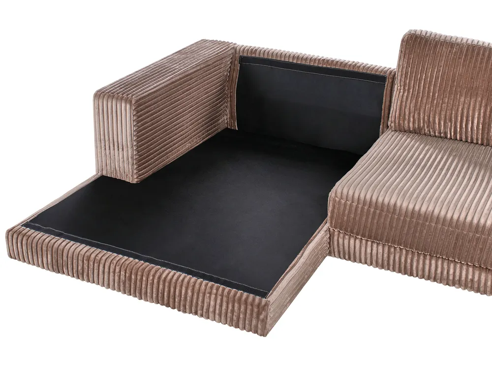 Ecksofa 3-Sitzer LOFOTEN Cord Hellbraun rechtsseitig_970075