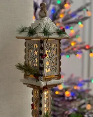 Weihnachtsdekoration LED LENTIRA 80 cm Pollerleuchte Hellbraun_1046155