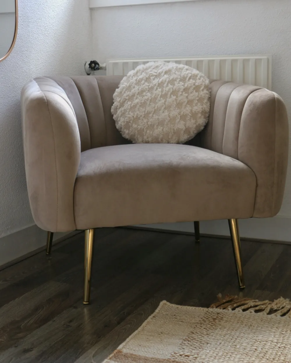 Sessel LACONIA Samtstoff Taupe_842704