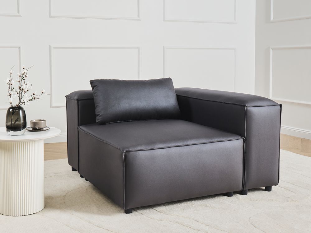 Corner Seat BRANDE Fabric Black Symmetrical