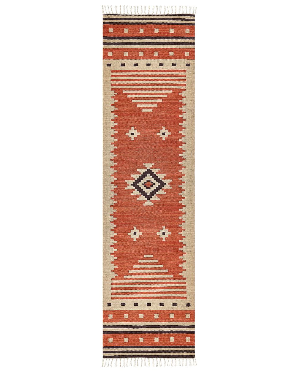 Rug GAVAR Orange 80 x 300 cm Kilim Cotton