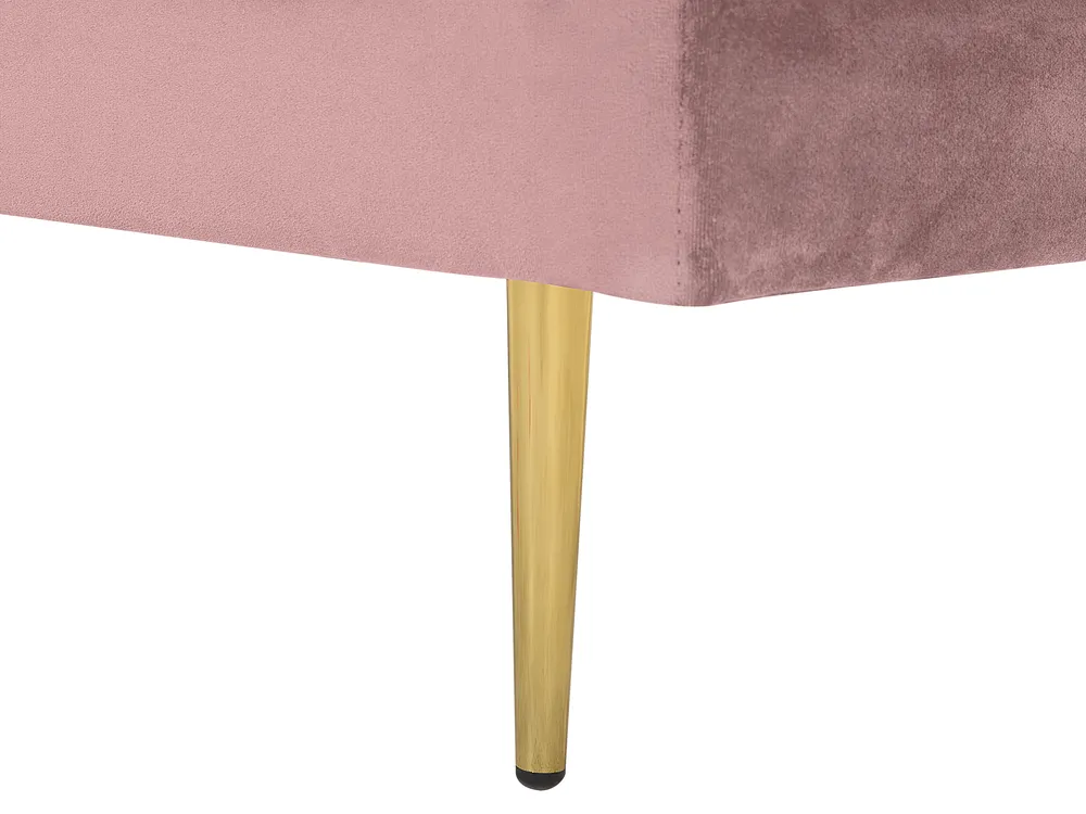 Rechtsseitige Chaiselongue MIRAMAS Samtstoff Rosa_754019