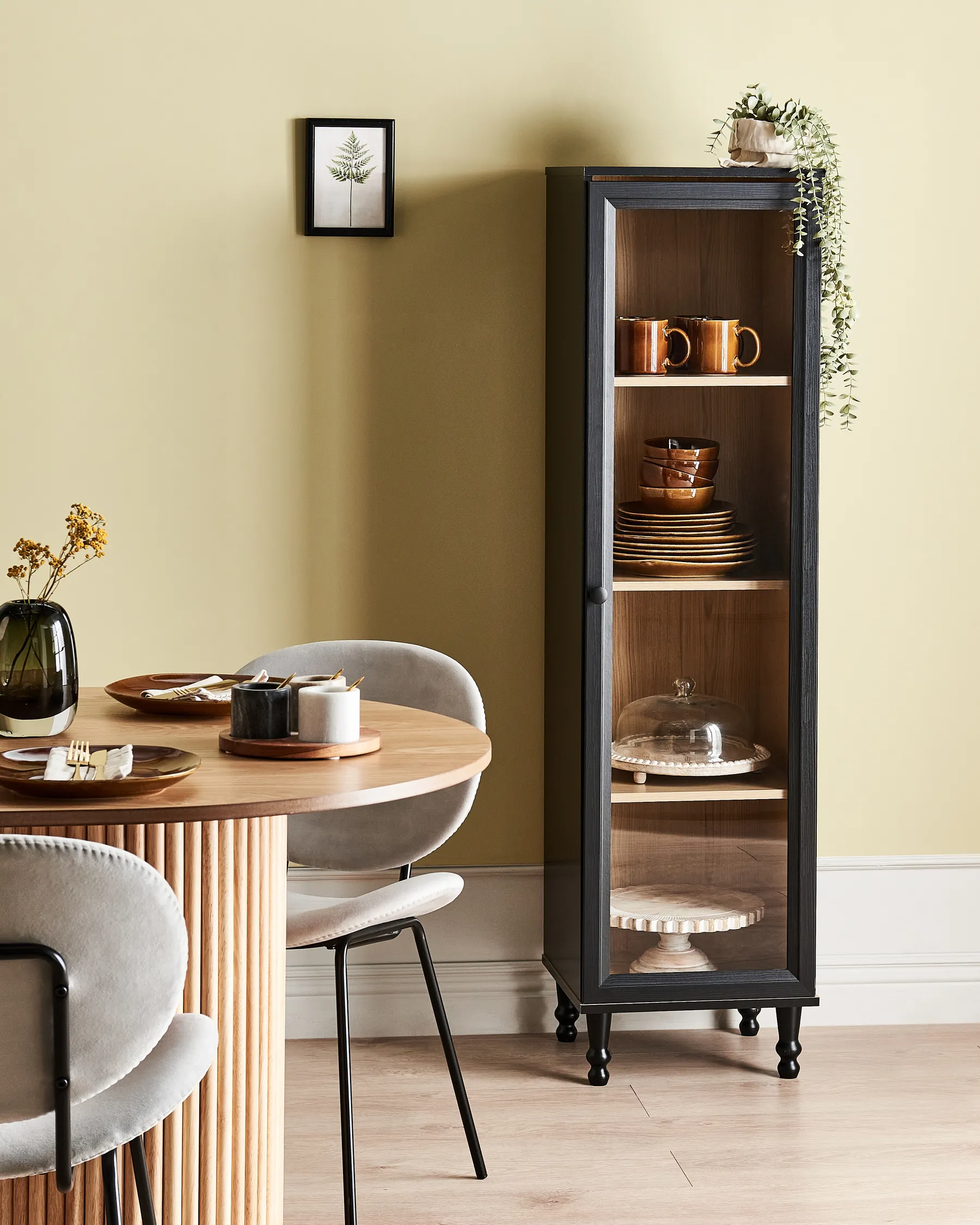 Glass Display Cabinet TINGLEDALE 40 cm Black_949924