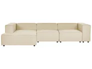 Modul Ecksofa 3-Sitzer APRICA Kunstleinen Beige rechtsseitig_856826