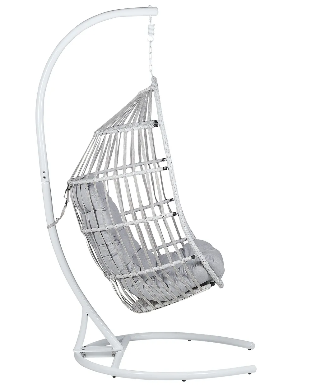 Hängesessel mit Gestell SESIA Polyrattan Hellgrau_806061