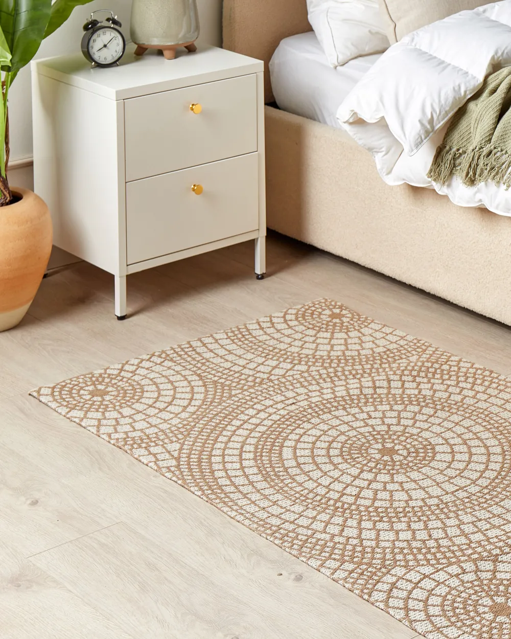 Teppich Jute beige / weiß verschiedene Größen ARIBA