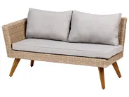 Garden Corner Sofa with Table 6 Seater VITTORIA PE Rattan Grey_1091943