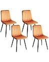 Esszimmerstuhl 4er Set KALISPELL Samtstoff Orange