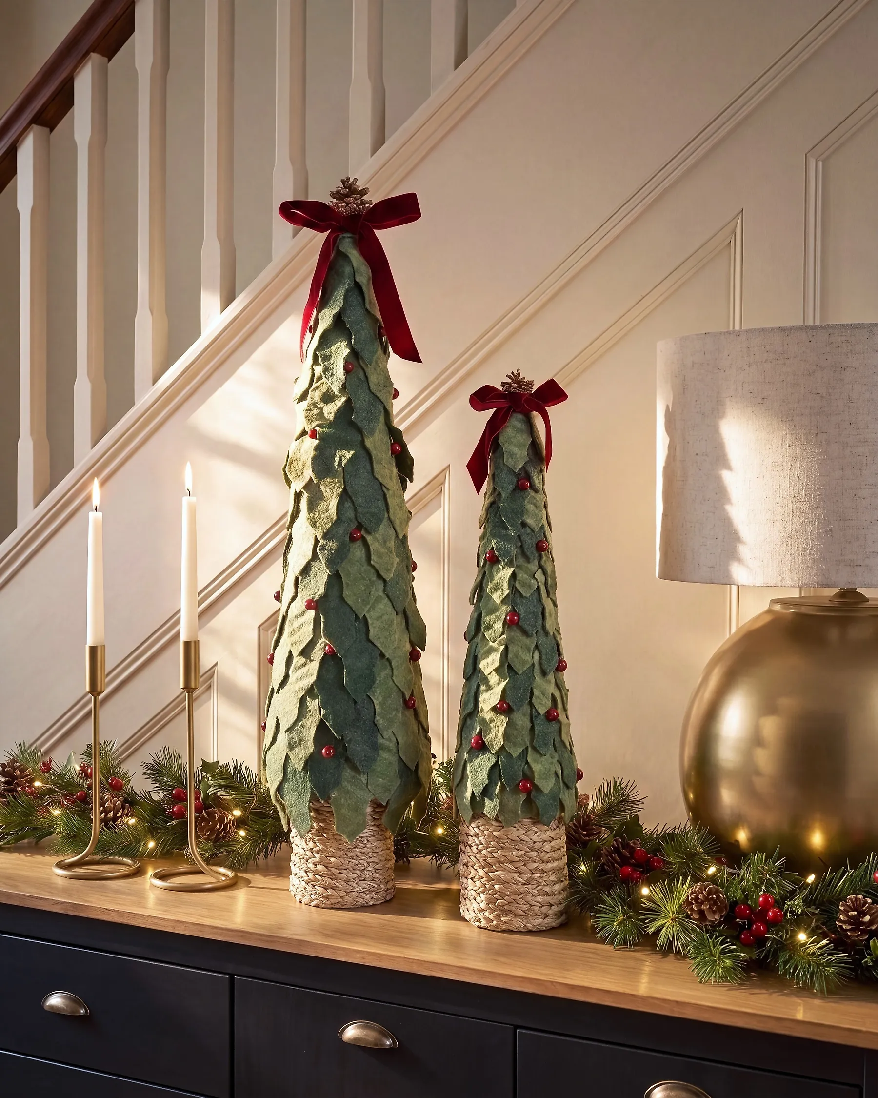 Set of 2 Figurines SIMONIEMI 55/75 cm Christmas Tree Green_1156671