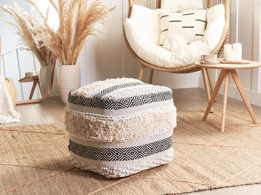Pouf KANAM Baumwolle Hellbeige