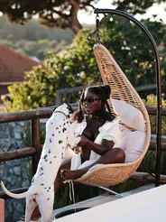 Hanging Chair with Stand ATRI II PE Rattan Natural_828221