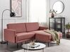 Ecksofa 2-Sitzer BREDA Stoff Rosa linksseitig
