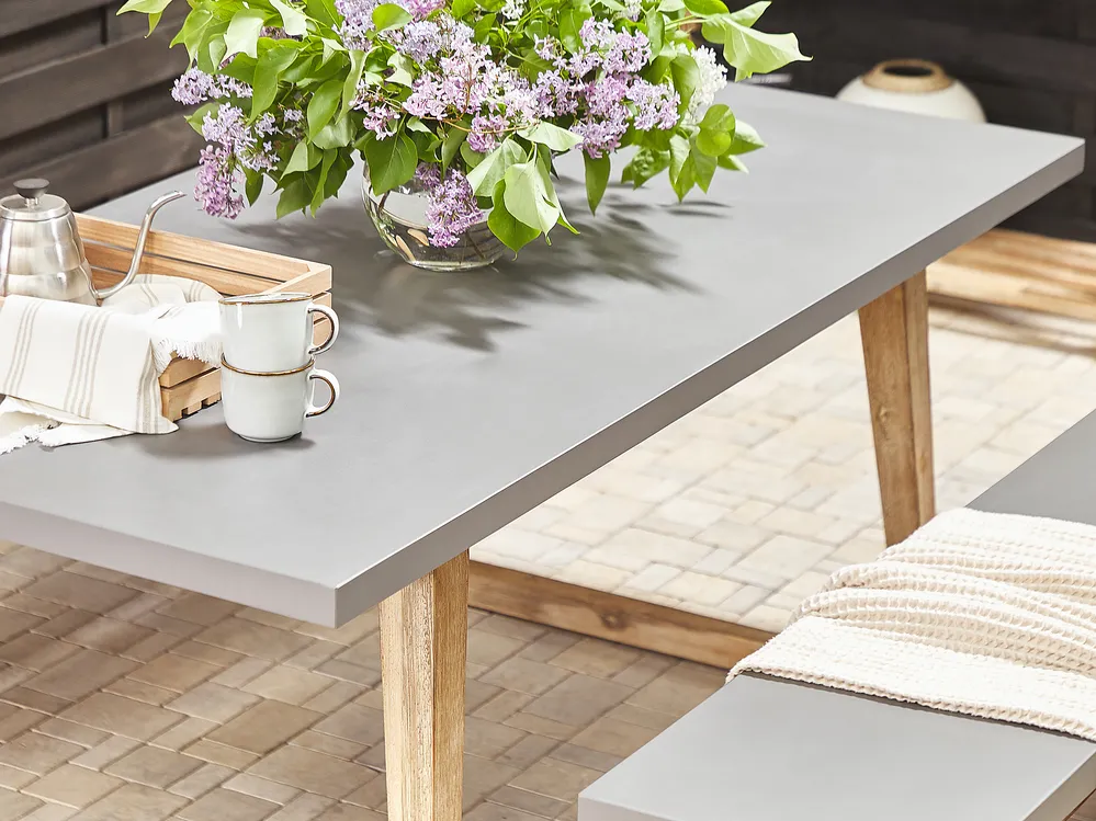 Gartenmöbel Set mit Bänken 6-Sitzer ORIA Beton Grau_804550