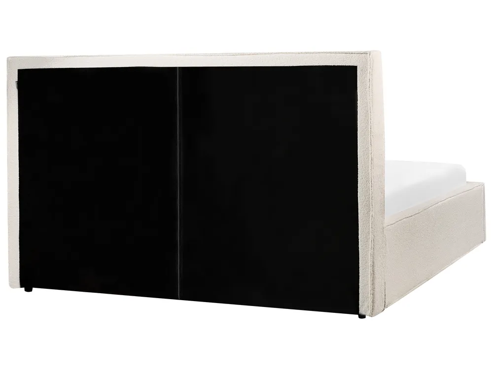 Bett mit Stauraum MOISSAC Bouclé Cremeweiß 160 x 200 cm_928790