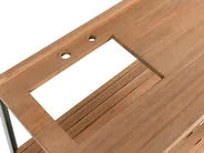 Outdoor-Kücheninsel mit Spüle IVREA Braun / Schwarz zertifiziertes Akazienholz_988272