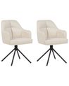 Esszimmerstuhl 2er Set drehbar MIRA Stoff Beige