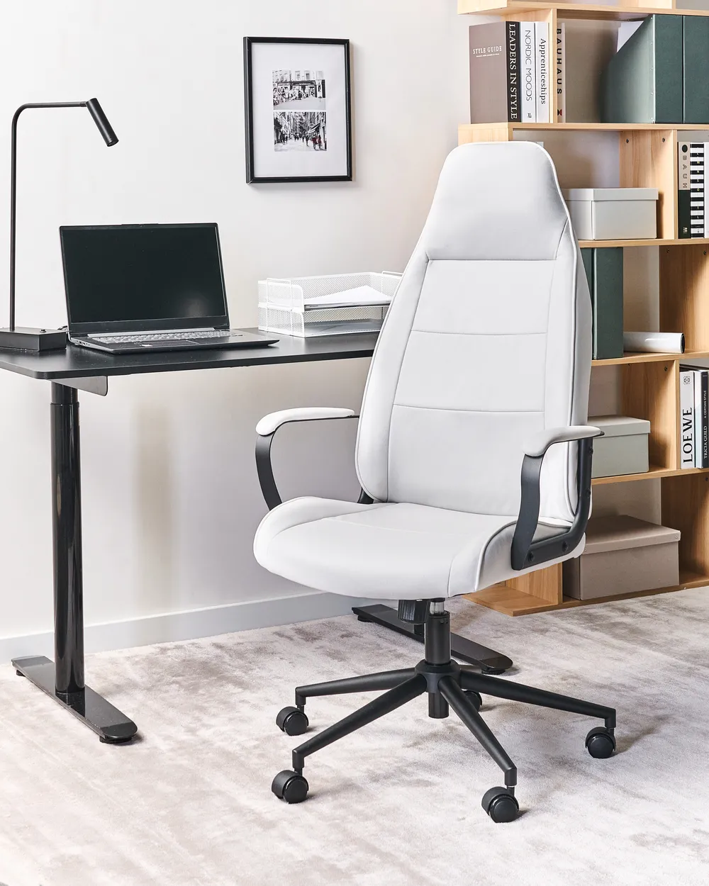 Bürostuhl REBEL Stoff Cremeweiß