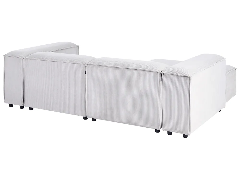 Modul Ecksofa 2-Sitzer ARDAL mit Ottomane Cord Cremeweiß rechtsseitig_1008076
