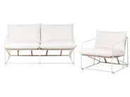 Gartensofa Set 3-Sitzer PONTE Metall Hellbeige_1013350