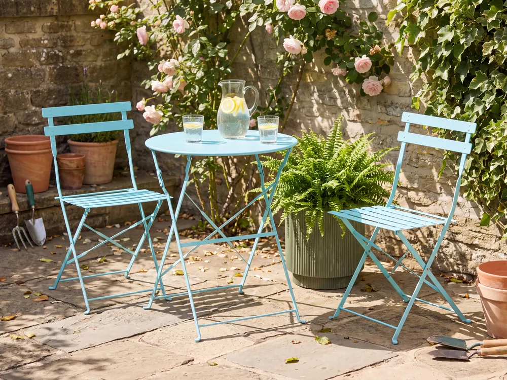 Bistro Set klappbar FIORI Metall Türkis