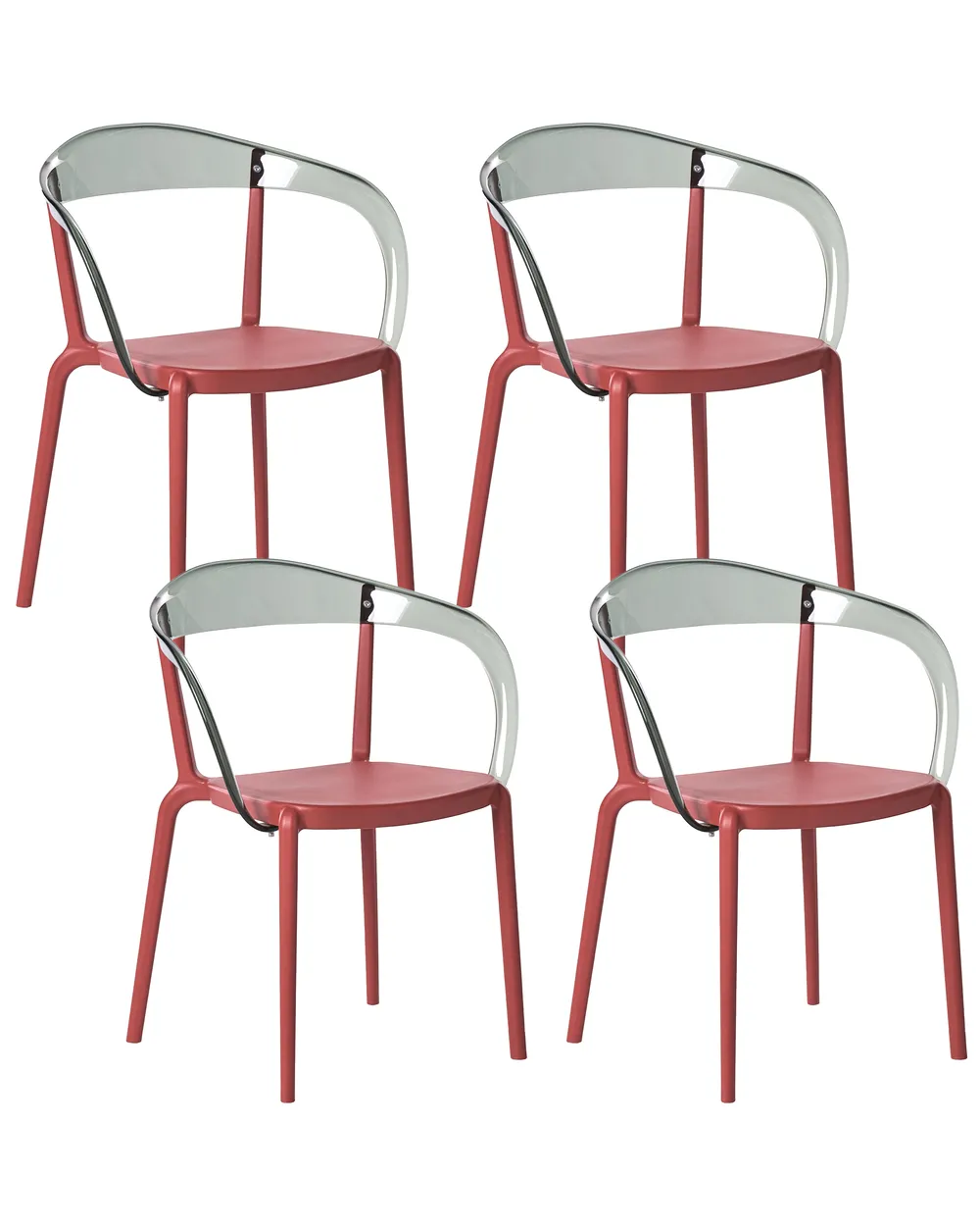 Gartenstuhl 4er Set MALEVIZI stapelbar Rot