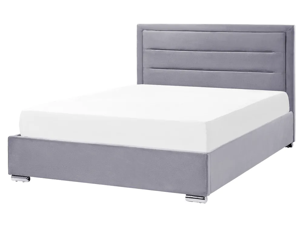 Ottoman Bed ROUEN Velvet Dark Grey 160 x 200 cm (EU King Size)_843807