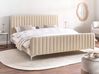 Bett mit Lattenrost Samtstoff LUNAN 180 x 200 cm Hellbeige