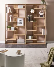 Bücherregal mit 8 Ebenen FONTAS 180 cm Hellbraun_1003804
