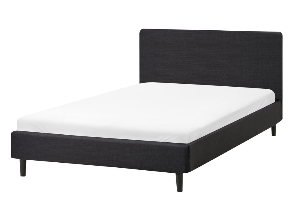 Lit avec sommier Tissu FITOU 120 x 200 cm Noir