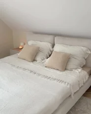 Bett mit Lattenrost Cord MELLE 180 x 200 cm Hellbeige_997162