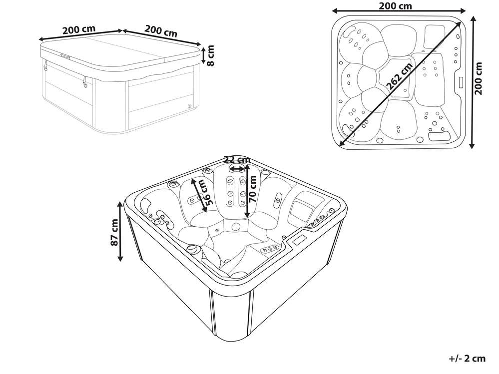 Outdoor Hot Tub with LED CALIMA White_965272