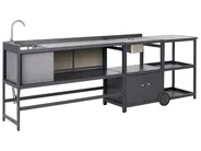 Outdoor Kitchen Set with Sink ORTISEI Graphite Grey Metal_934814