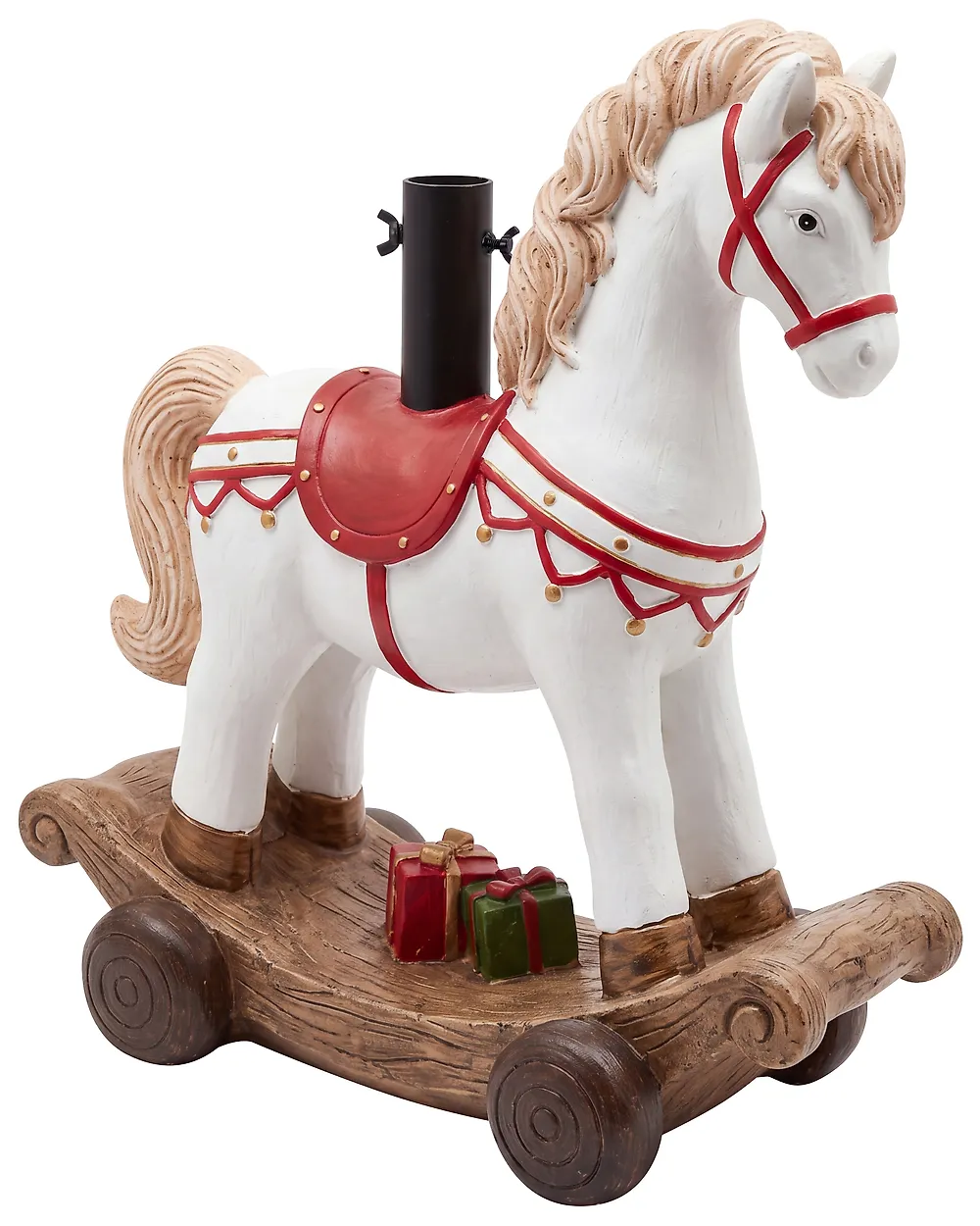 Weihnachtsbaumständer TEPASTO 48 cm Schaukelpferd Weiß
