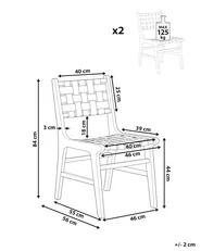 Esszimmerstuhl 2er Set HUMBLE Holz Hellbraun_985649