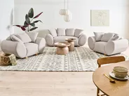 Sofa Set 4-Sitzer RINGEL Stoff Hellbeige_1025498
