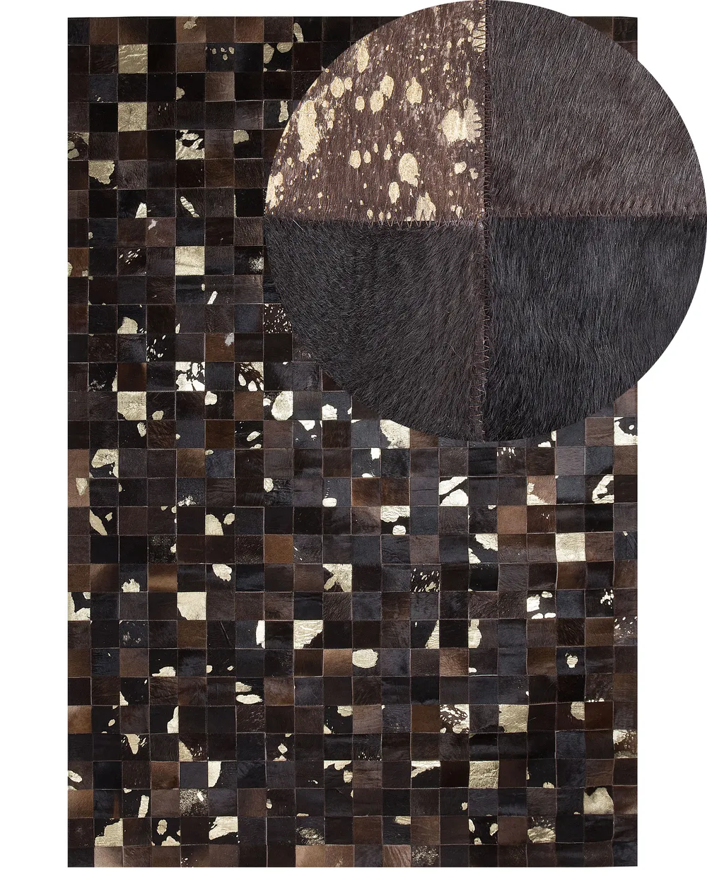 Teppich BANDIRMA Braun 160 x 230 cm Echtleder