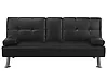 Schlafsofa 3-Sitzer ROXEN Kunstleder Schwarz