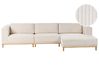 Ecksofa 5-Sitzer VENG Cord Hellbeige linksseitig